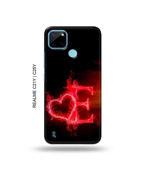 fire heart letter e back cover compatible with realme c21y, realme c25y - 19004886 - Very Small Image - 1