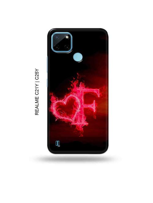 fire heart letter f back cover compatible with realme c21y, realme c25y - 19004887 - Very Small Image - 1