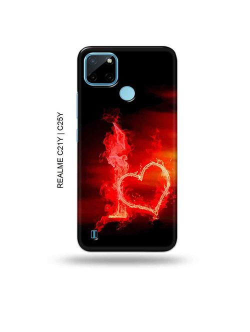 fire heart letter i back cover compatible with realme c21y, realme c25y - 19004890 - Very Small Image - 1