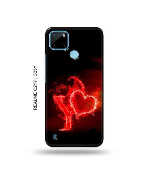 fire heart letter y back cover compatible with realme c21y, realme c25y - 19004906 - Very Small Image - 1