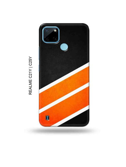 orange strips back cover compatible with realme c21y, realme c25y - 19004964 - Very Small Image - 1