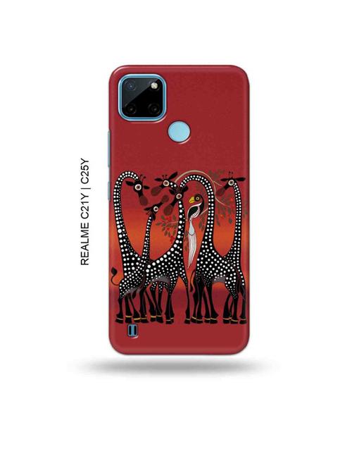 kalankari giraffe back cover compatible with realme c21y, realme c25y - 19005017 - Very Small Image - 1