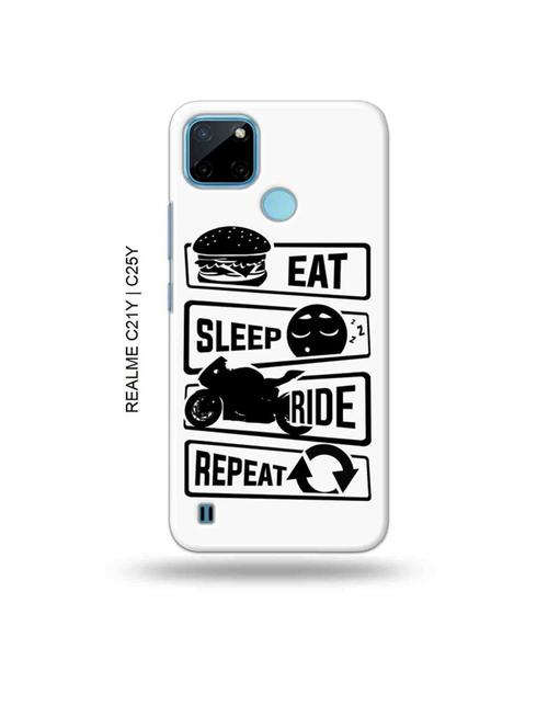eat sleep ride repeat back cover compatible with realme c21y, realme c25y - 19005065 - Very Small Image - 1