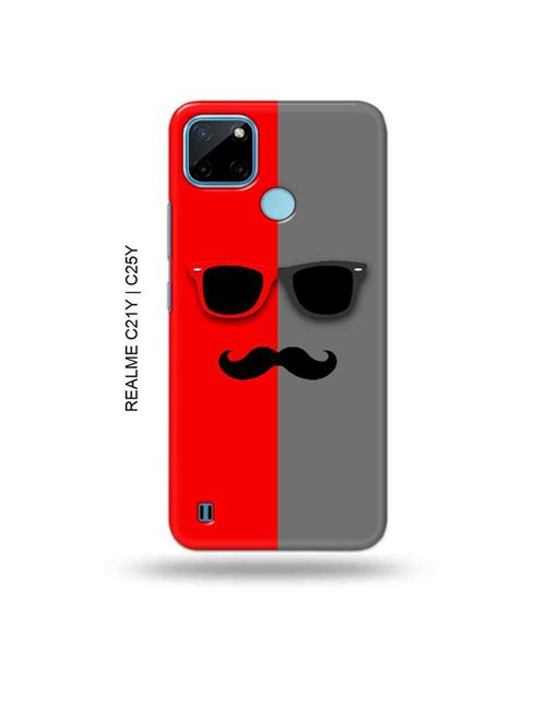 tweakymod designer printed hard case | hipster red back cover compatible with realme c21y, realme c25y - 19005134 - Very Small Image - 1
