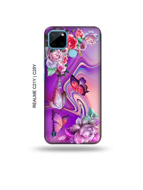 flowers back cover compatible with realme c21y, realme c25y - 19005265 - Very Small Image - 1