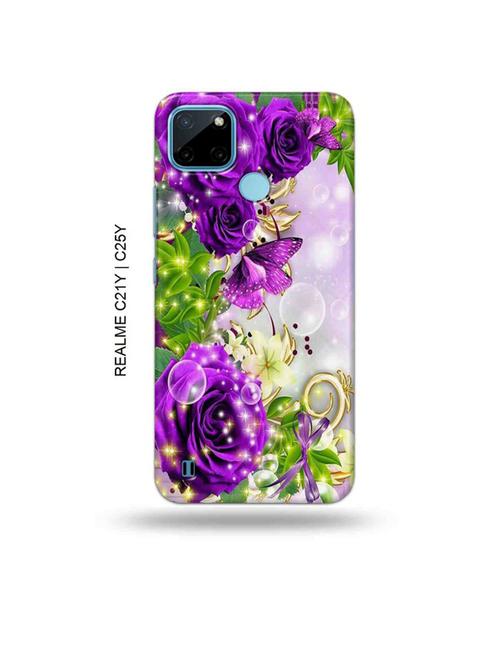 flowers back cover compatible with realme c21y, realme c25y - 19005269 - Very Small Image - 1