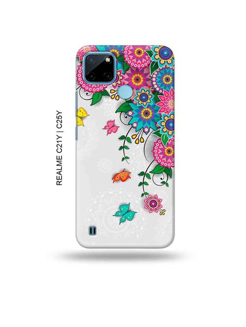 flowers back cover compatible with realme c21y, realme c25y - 19005276 - Very Small Image - 1