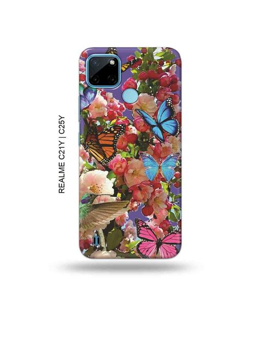 flowers back cover compatible with realme c21y, realme c25y - 19005286 - Very Small Image - 1