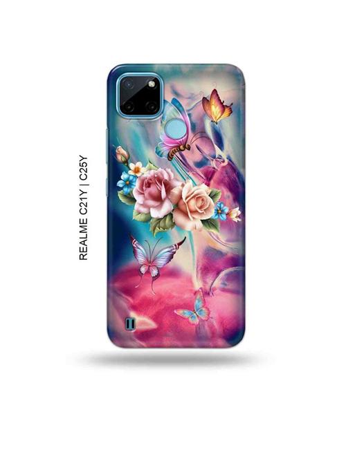 flowers back cover compatible with realme c21y, realme c25y - 19005300 - Very Small Image - 1
