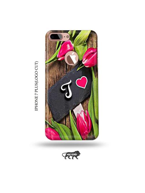 flower letter t back cover compatible with iphone 7 plus(logo cut) - 19005374 - Very Small Image - 1