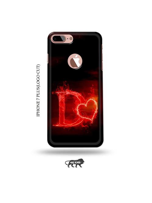 fire heart letter d back cover compatible with iphone 7 plus(logo cut) - 19005386 - Very Small Image - 1