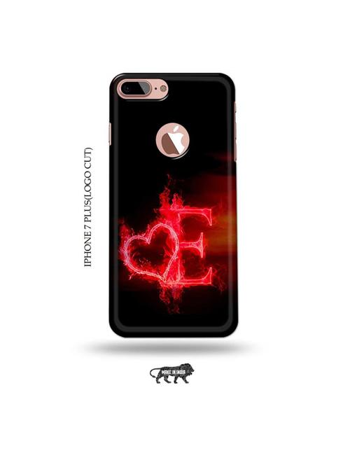 fire heart letter e back cover compatible with iphone 7 plus(logo cut) - 19005387 - Very Small Image - 1