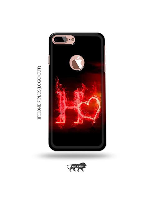 fire heart letter h back cover compatible with iphone 7 plus(logo cut) - 19005390 - Very Small Image - 1