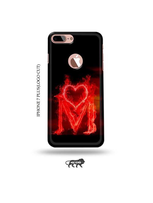 fire heart letter m back cover compatible with iphone 7 plus(logo cut) - 19005395 - Very Small Image - 1