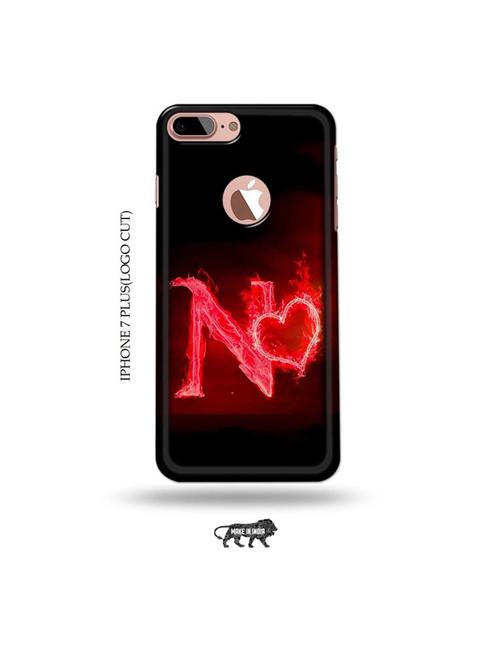 fire heart letter n back cover compatible with iphone 7 plus(logo cut) - 19005396 - Very Small Image - 1