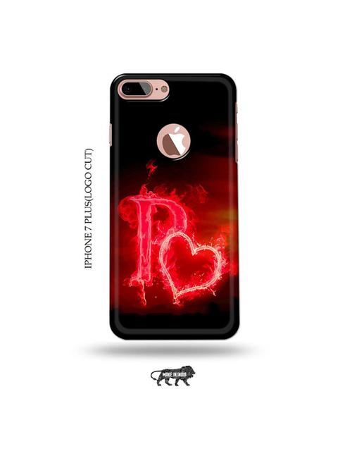 fire heart letter p back cover compatible with iphone 7 plus(logo cut) - 19005398 - Very Small Image - 1
