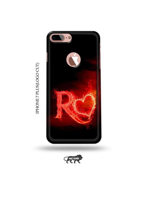 fire heart letter r back cover compatible with iphone 7 plus(logo cut) - 19005400 - Very Small Image - 1