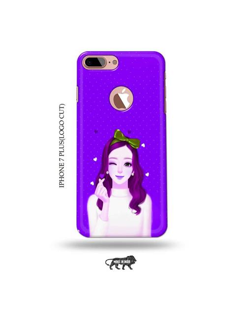 lovely girl purple back cover compatible with iphone 7 - 19005443 - Very Small Image - 1