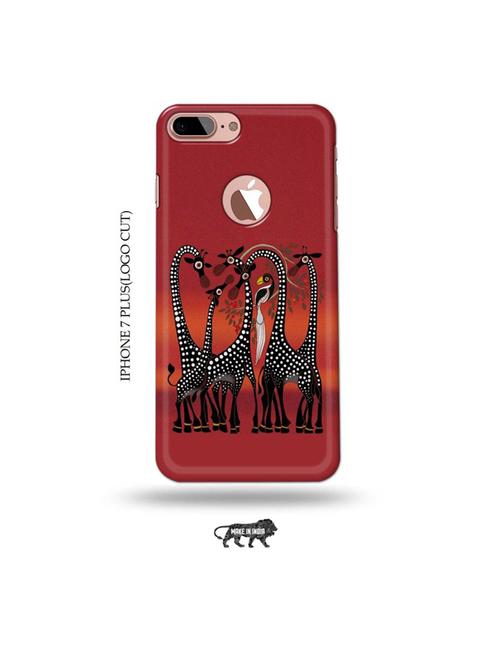 kalankari giraffe back cover compatible with iphone 7 plus(logo cut) - 19005518 - Very Small Image - 1