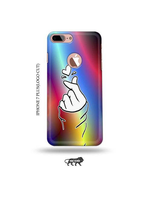 korean heart gesture multicolour back cover compatible with iphone 7 plus(logo cut) - 19005623 - Very Small Image - 1