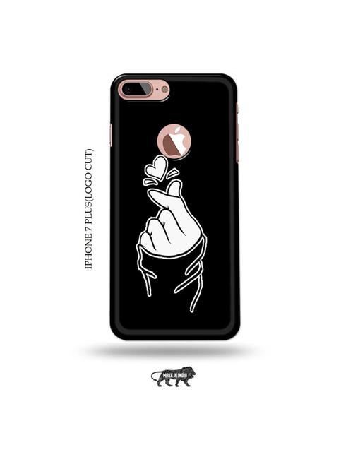 korean heart gesture black back cover compatible with iphone 7 plus(logo cut) - 19005624 - Very Small Image - 1