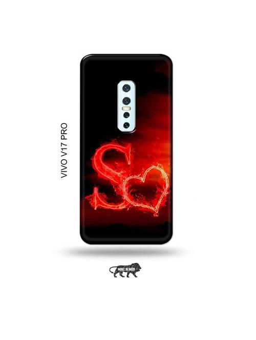 fire heart letter s back cover compatible with vivo v17 pro - 19006401 - Very Small Image - 1