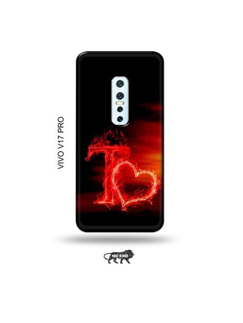 fire heart letter t back cover compatible with vivo v17 pro - 19006402 - Very Small Image - 1