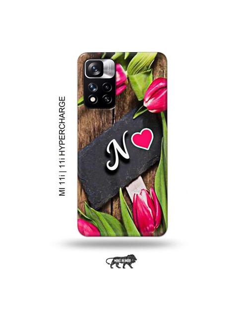 flower letter n back cover compatible with mi 11i, mi 11i hypercharge - 19006879 - Very Small Image - 1