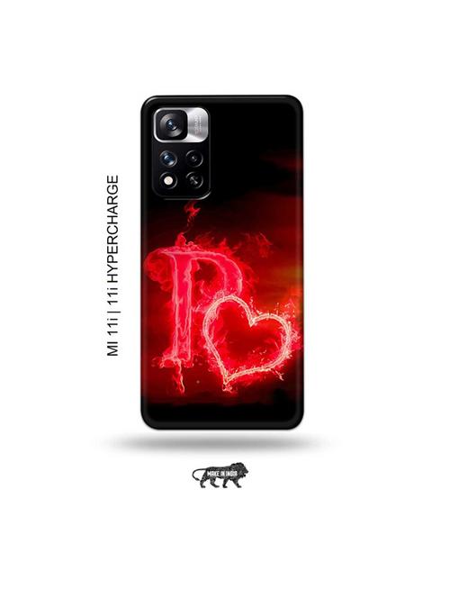 fire heart letter p back cover compatible with mi 11i, mi 11i hypercharge - 19006901 - Very Small Image - 1