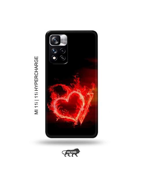 fire heart letter v back cover compatible with mi 11i, mi 11i hypercharge - 19006907 - Very Small Image - 1