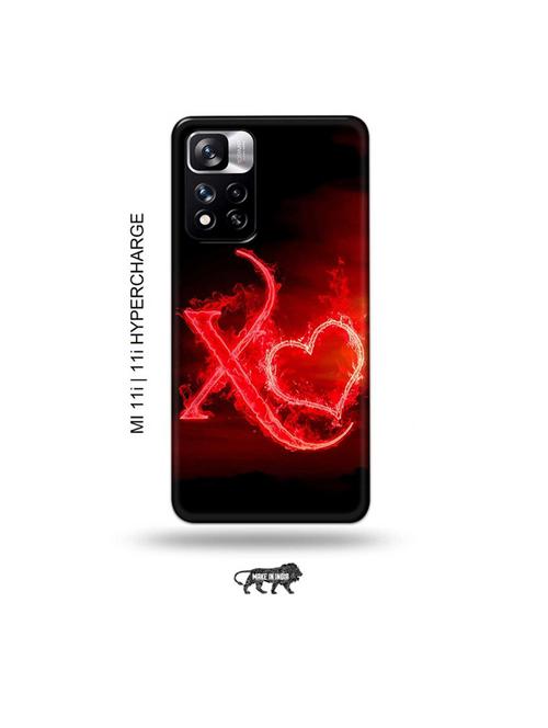 fire heart letter x back cover compatible with mi 11i, mi 11i hypercharge - 19006909 - Very Small Image - 1
