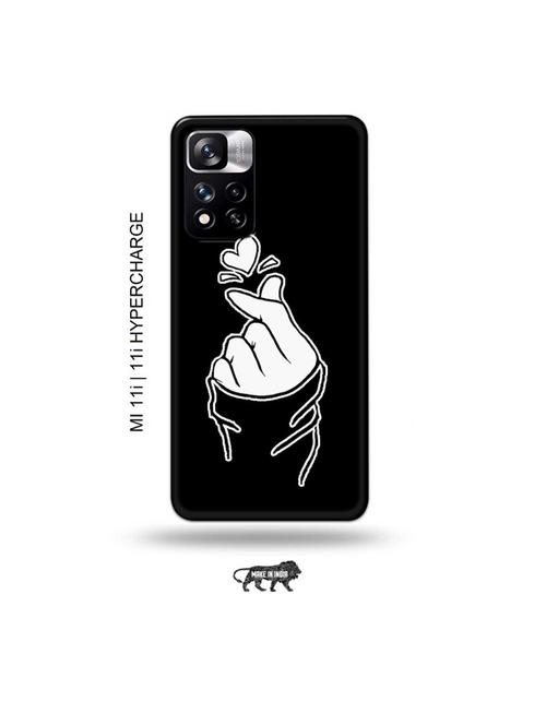 korean heart gesture black back cover compatible with mi 11i, mi 11i hypercharge - 19007136 - Very Small Image - 1