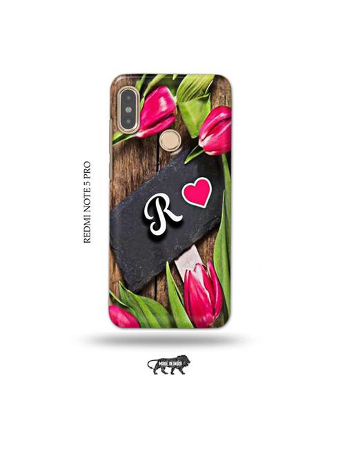 flower letter r back cover compatible with redmi note 5 pro - 19008384 - Very Small Image - 1