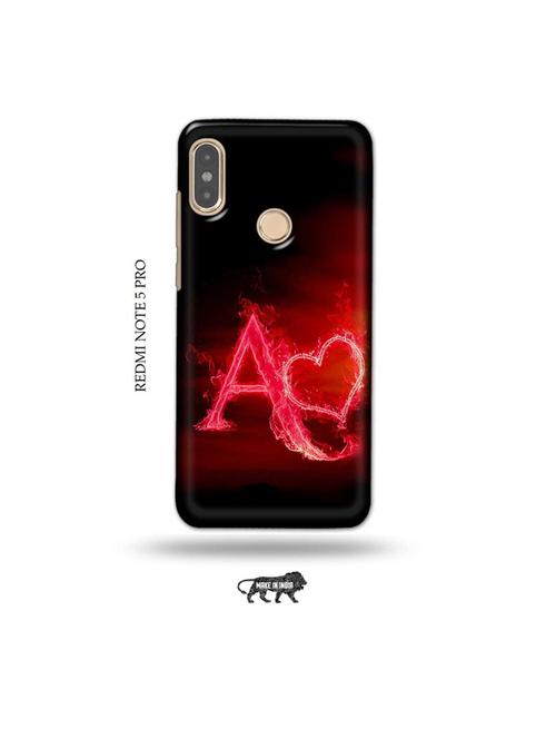 fire heart letter a back cover compatible with redmi note 5 pro - 19008395 - Very Small Image - 1