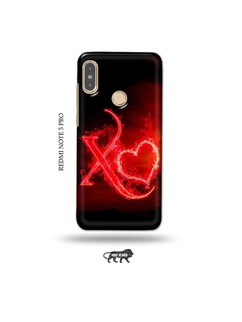 fire heart letter x back cover compatible with redmi note 5 pro - 19008418 - Very Small Image - 1