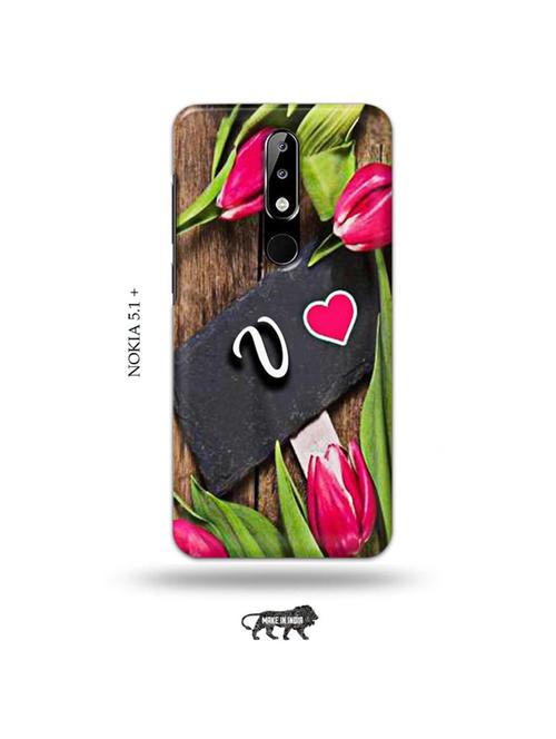 flower letter v back cover compatible with nokia 5.1 plus - 19009831 - Very Small Image - 1