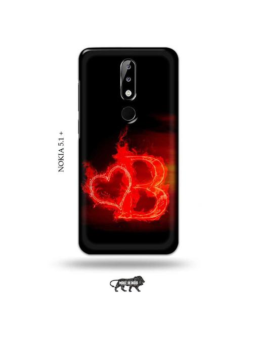 fire heart letter b back cover compatible with nokia 5.1 plus - 19009839 - Very Small Image - 1