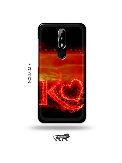 fire heart letter k back cover compatible with nokia 5.1 plus - 19009848 - Very Small Image - 1