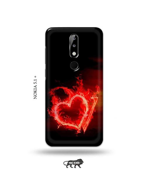 fire heart letter v back cover compatible with nokia 5.1 plus - 19009859 - Very Small Image - 1