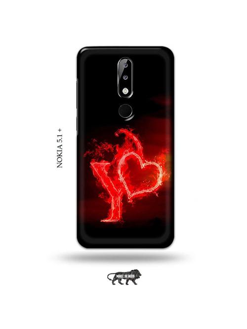 fire heart letter y back cover compatible with nokia 5.1 plus - 19009862 - Very Small Image - 1