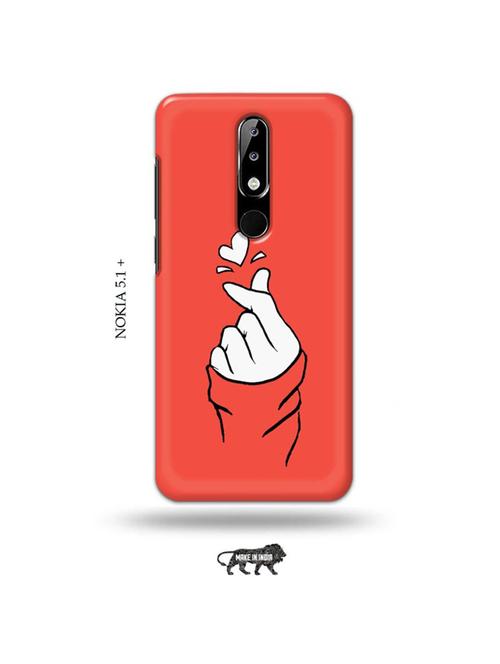 korean heart gesture pink back cover compatible with nokia 5.1 plus - 19010081 - Very Small Image - 1