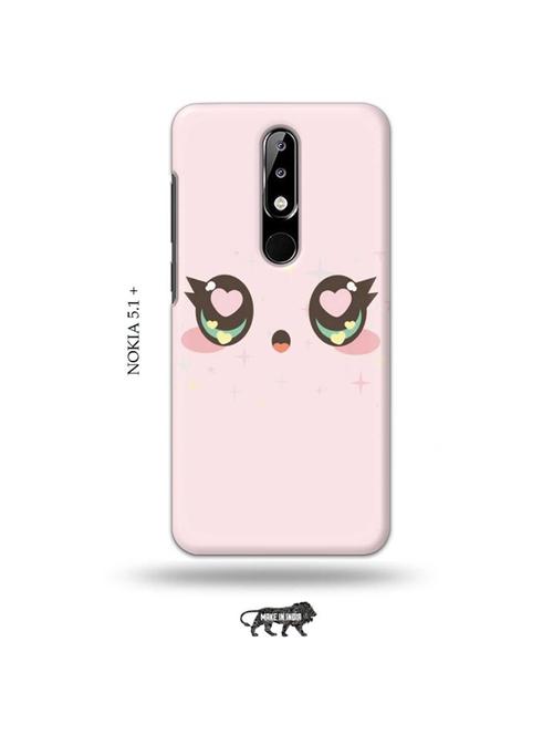tweakymod designer printed hard case | cute eyes back cover compatible with nokia 5.1 plus - 19010144 - Very Small Image - 1