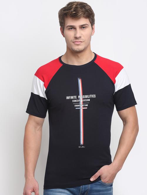 round neck color block t-shirt - 19010499 - Very Small Image - 1