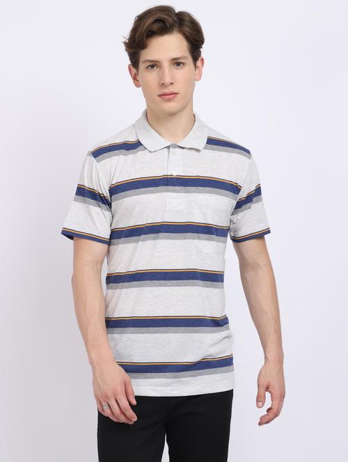 polo neck striped t-shirt - 19010520 - Very Small Image - 1