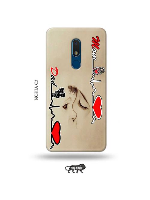 tweakymod designer printed hard case | mom dad back cover compatible with nokia c3 - 19010540 - Very Small Image - 1