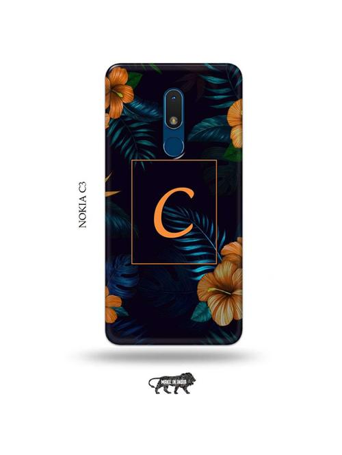 floral c back cover compatible with nokia c3 - 19010607 - Very Small Image - 1