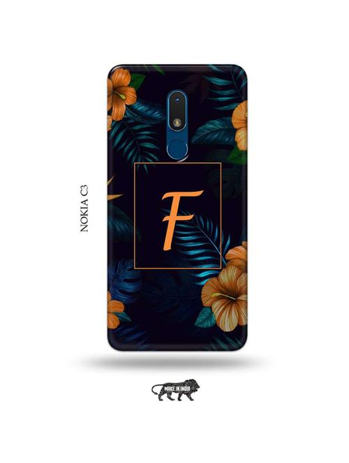 floral f back cover compatible with nokia c3 - 19010610 - Very Small Image - 1