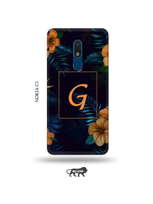 tweakymod designer printed hard case | floral g back cover compatible with nokia c3 - 19010611 - Very Small Image - 1