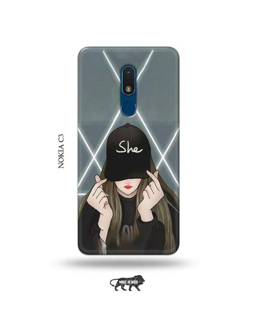 she cap back cover compatible with nokia c3 - 19010664 - Very Small Image - 1