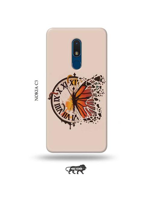 clock butterfly back cover compatible with nokia c3 - 19010720 - Very Small Image - 1